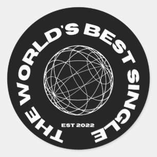 Adesivo Redondo O melhor solteiro do mundo