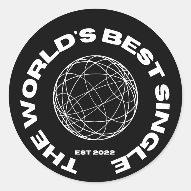 Adesivo Redondo O melhor solteiro do mundo (Frente)