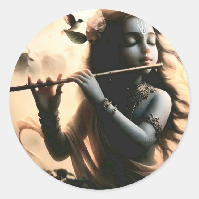 Adesivo Redondo O Melody Round Sticker de Krishna (Frente)