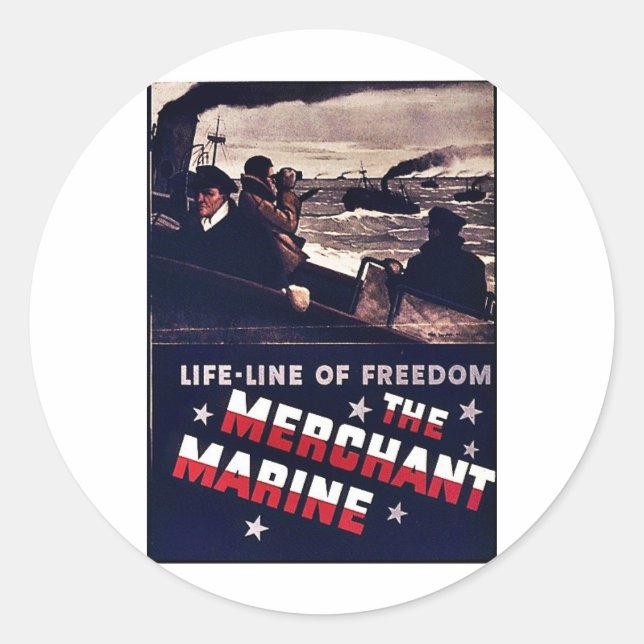 Adesivo Redondo O Merchant Marine (Frente)