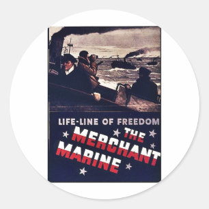 Adesivo Redondo O Merchant Marine