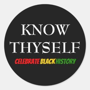 Adesivo Redondo O Mês da História Negra Conhece-SE A SI PRÓPRIO