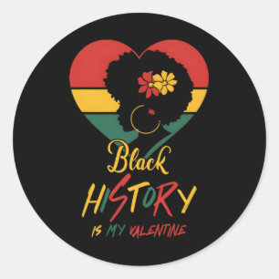 Adesivo Redondo O Mês da História Negra É O Meu Namorados, Negra
