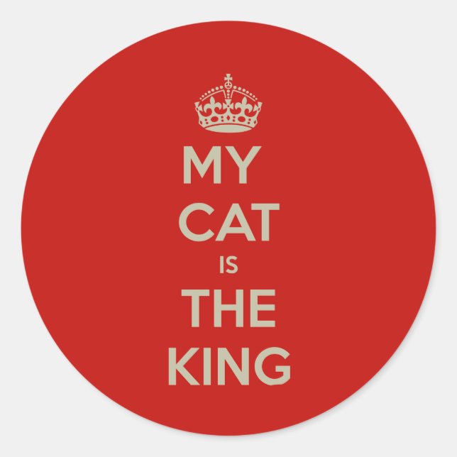 Adesivo Redondo O Meu Gato Vermelho É O Rei Gato (Frente)