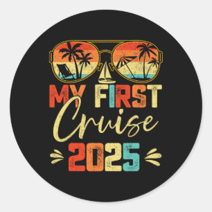 Adesivo Redondo O Meu Primeiro Cruise 2025 - Férias Familiares - N