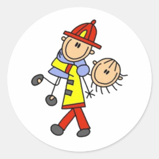 Adesivo Redondo O meu punho de bombeiro herói