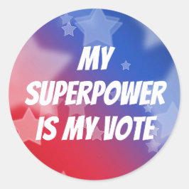 Adesivo Redondo O meu superpoder é o meu voto