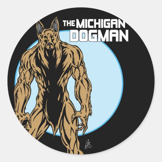 Adesivo Redondo O Michigan Dogman (Frente)
