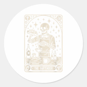 Adesivo Redondo O Mixologista Bartender Tarot Card Halloween Barm