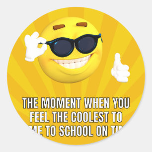 Adesivo Redondo O Momento Em Que Você Se Sente O Mais Legal Emoji