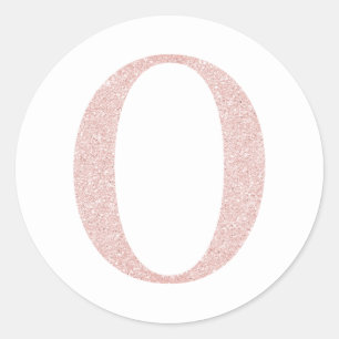 Adesivo Redondo O Monograma Brilhante Rosa Dourado Pálido Feminino