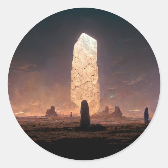 Adesivo Redondo O Monolith 4 Fantasy Sci-Fi (Frente)