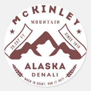 Adesivo Redondo O Monte McKinley Denali Alaska