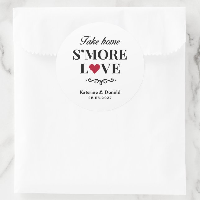 Adesivo Redondo O 'more Love Wedding Classic Round Sticker (Bolsa)