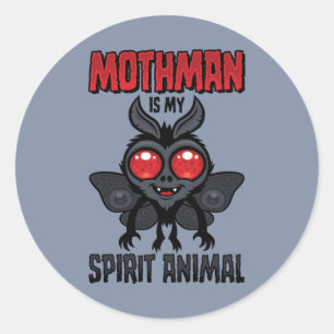 Adesivo Redondo O Mothman é Meu Animal Espiritual