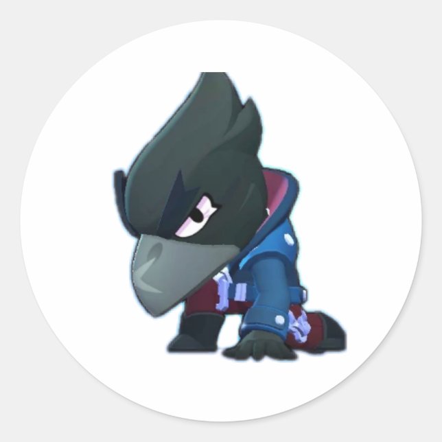 Adesivo Redondo o mundo caótico das Estrelas do Brawl com o Jogo d (Frente)