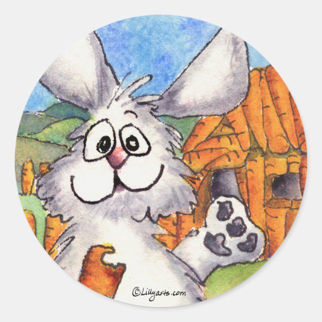 Adesivo Redondo O Mundo é o Meu Carrot Sticker (Frente)