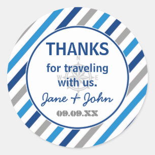 Adesivo Redondo O mundo espera o obrigado do chá de fraldas você