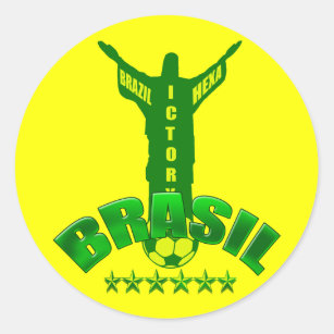 Adesivo Redondo O mundo Hexa da vitória de Brasil patrocina seis