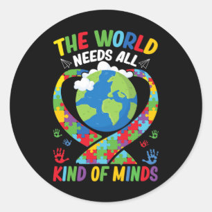 Adesivo Redondo O Mundo Precisa De Todos Os Tipos De Neurodiversid