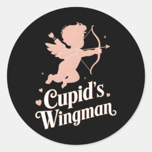 Adesivo Redondo O Namorados Engraçado do Wingman do Cupid