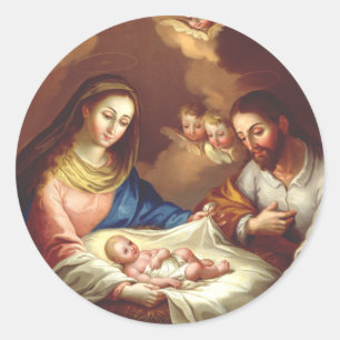 Adesivo Redondo O Nascimento de Jesus Cristo