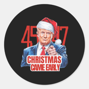 Adesivo Redondo O Natal Chegou Engraçado O Donald Trump Papais noe