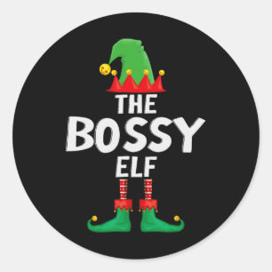 Adesivo Redondo O Natal da Família Bóssy Elf Matching