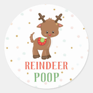 Adesivo Redondo O Natal do tombadilho da rena favorece em volta