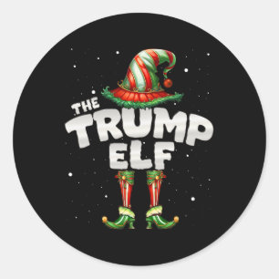 Adesivo Redondo O Natal do Trump Elf Family Mating Group