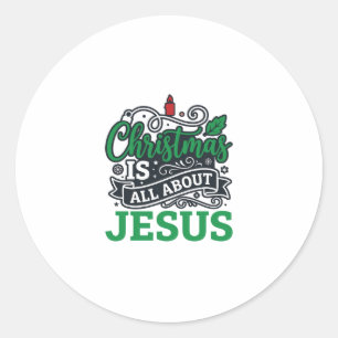 Adesivo Redondo O Natal é Tudo Sobre o Design de Jesus