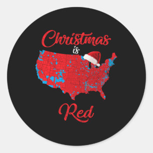 Adesivo Redondo O Natal É Vermelho 2024 Mapa Eleitoral Trump Lands