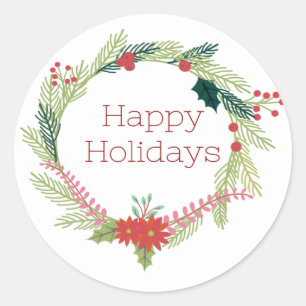 Adesivo Redondo O Natal envolve-se boas festas