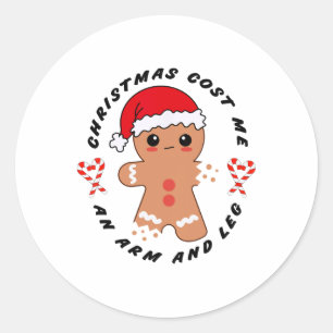 Adesivo Redondo O Natal Me Custou Um Braço E Uma Perna Engraçada R
