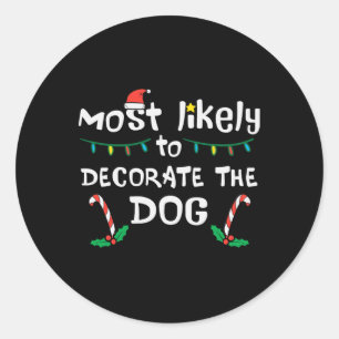 Adesivo Redondo O Natal Provavelmente Decora Os Cachorros Da Famíl