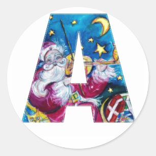 ADESIVO REDONDO O NATAL UMA LETRA/INSPIROU O MONOGRAMA DO PAPAI