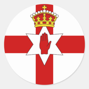 Adesivo Redondo O Norther Ireland Ulster embandeira