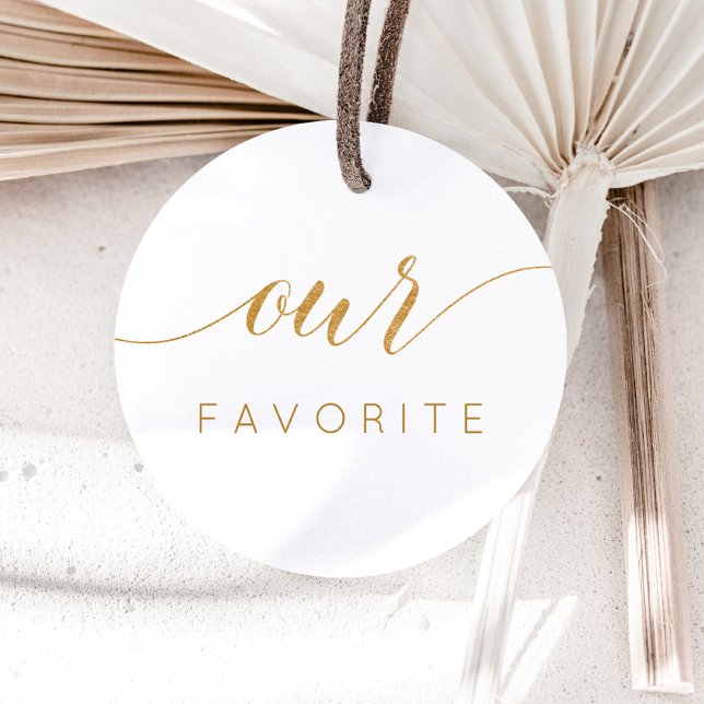 Adesivo Redondo O nosso favorito Faux Dourado С boneco alligráfico (Criador carregado)