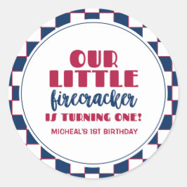 Adesivo Redondo O nosso pirralho está a fazer um aniversário