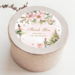 Adesivo Redondo O Noz-Cracker Winter Onederland Obrigado