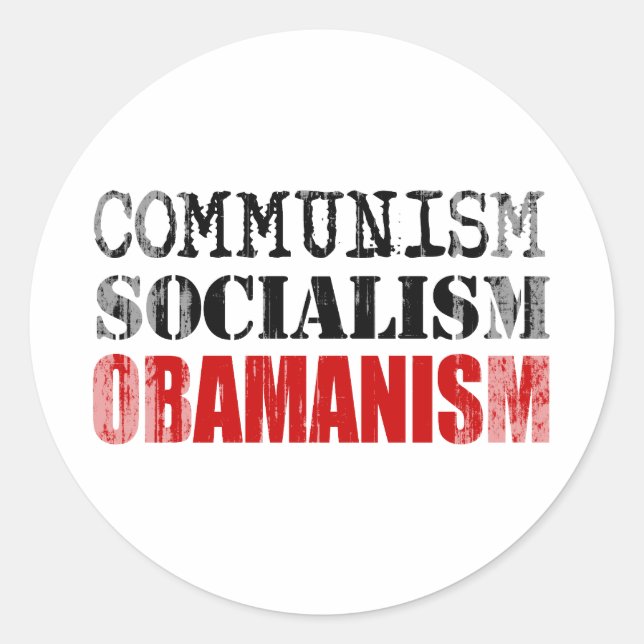 Adesivo Redondo O OBAMANISMO DO SOCIALISMO COMUNISMO SE FOI.png (Frente)