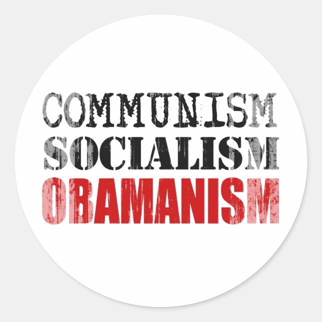 Adesivo Redondo O OBAMANISMO DO SOCIALISMO COMUNISMO SE FOI.png (Frente)