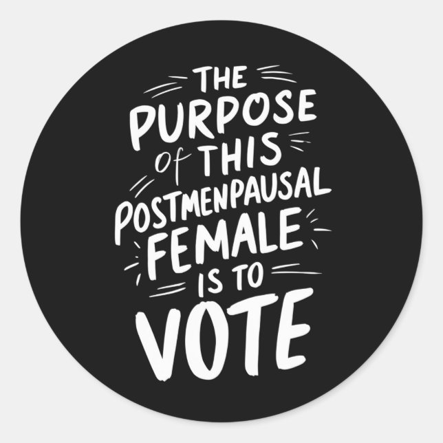 Adesivo Redondo O Objetivo Deste Posto Menopausal Harris Walz (Frente)