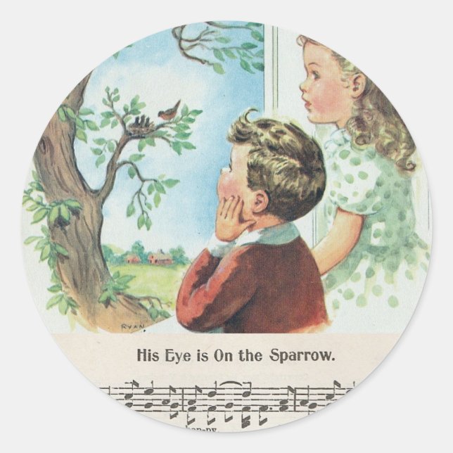 Adesivo Redondo O Olho Está No Vintão. (Frente)