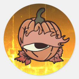 Adesivo Redondo O Olho Sonolento da Pumpkin Spooky