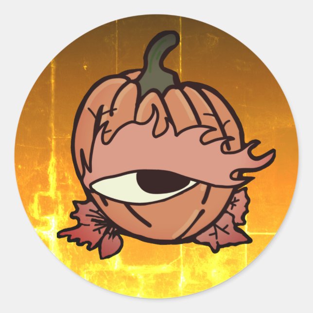 Adesivo Redondo O Olho Sonolento da Pumpkin Spooky (Frente)