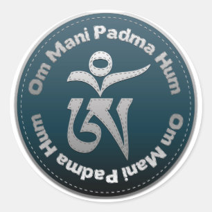 Adesivo Redondo O OM tibetano costura