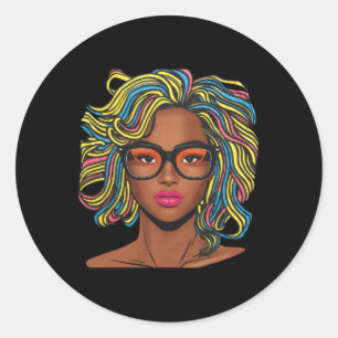 Adesivo Redondo O Orgulho de Mulheres Negras Africanas Americanas