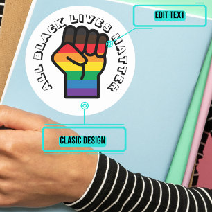 Adesivo Redondo O Orgulho Negro LGBT Todas as Vidas Importam