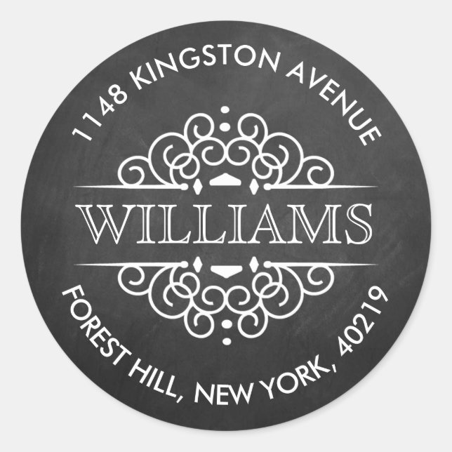 Adesivo Redondo O Ornamentado do quadro oscila no endereço de devo (Frente)